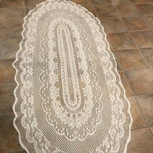 Elegant Cream Lace Table Runner